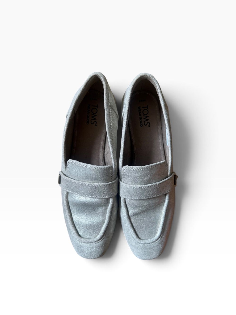 TOMS Women's Champagne Metallic Suede Loafers